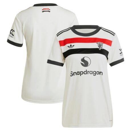 Manchester United adidas Originals Women's 2024/25 Third Replica Jersey - Cream - Front View