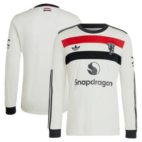 Manchester United adidas Originals 2024/25 Third Replica Long Sleeve Jersey - Cream - Front View