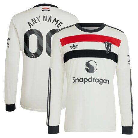 Manchester United adidas Originals 2024/25 Third Custom Replica Long Sleeve Jersey - Cream - Front View