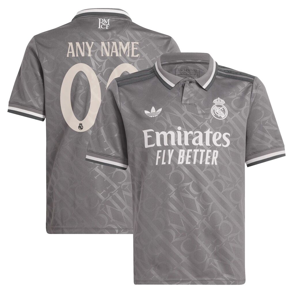 Real Madrid adidas Originals Youth 2024/25 Third Replica Custom Jersey