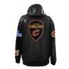 Cleveland Cavaliers Jeff Hamilton Vegan Leather Full-Zip Hoodie - Black - Detail View