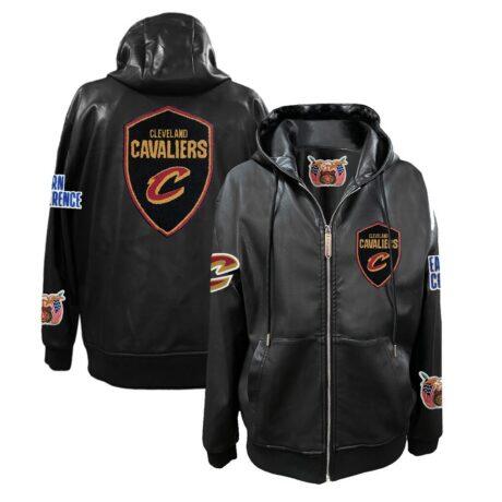 Cleveland Cavaliers Jeff Hamilton Vegan Leather Full-Zip Hoodie