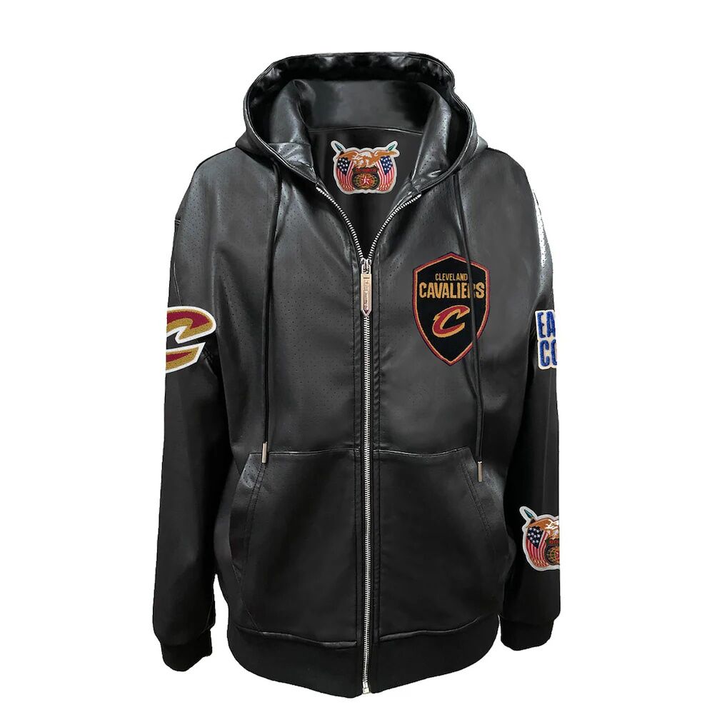 Cleveland Cavaliers Jeff Hamilton Vegan Leather Full-Zip Hoodie