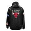 Chicago Bulls Jeff Hamilton Vegan Leather Full-Zip Hoodie - Black - Detail View