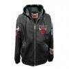 Chicago Bulls Jeff Hamilton Vegan Leather Full-Zip Hoodie - Black - Side View