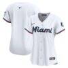 Miami Marlins Nike Women's Home Limited Jersey - White - Front View