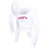 St. Louis City SC 5th & Ocean by New Era Women's Leisure Cropped Long Sleeve T-Shirt - White - Front View