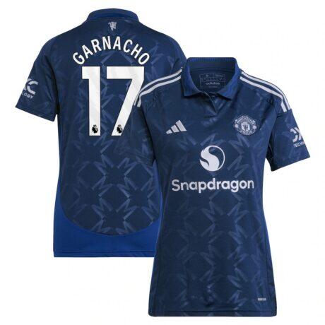 Alejandro Garnacho Manchester United adidas Women's 2024/25 Away Replica Player Jersey - Navy - Front View