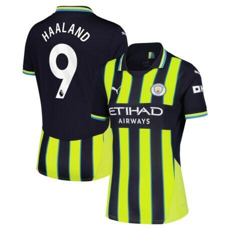 Erling Haaland Manchester City Puma Women's 2024/25 Away Replica Player Jersey - Navy - Front View