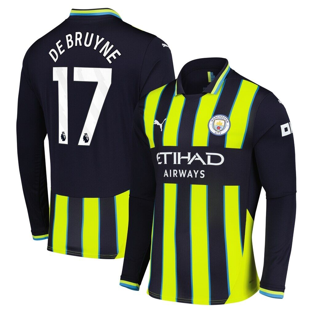 Kevin De Bruyne Manchester City Puma 2024/25 Away Replica Long Sleeve Player Jersey