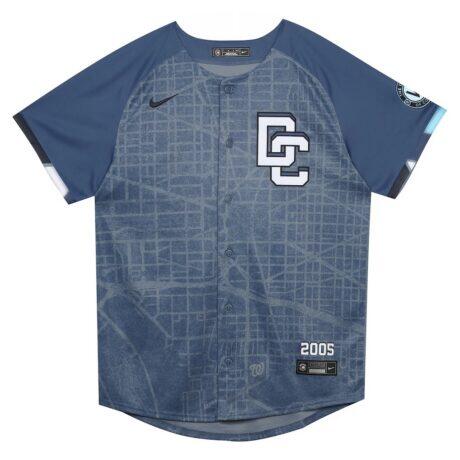 CJ Abrams Washington Nationals Nike Preschool City Connect 2025 Limited Player Jersey - Blue - Side View