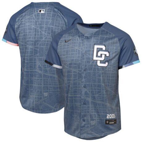 Washington Nationals Nike Youth 2025 City Connect Limited Jersey - Blue - Front View