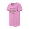 Carolina Hurricanes New Era Girl's Youth Flip Sequin V-Neck T-Shirt - Pink - Side View