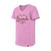 New York Rangers New Era Girl's Youth Flip Sequin V-Neck T-Shirt - Pink - Side View