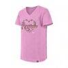 Pittsburgh Penguins New Era Girl's Youth Flip Sequin V-Neck T-Shirt - Pink - Side View