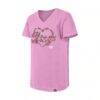 Los Angeles Kings New Era Girl's Youth Flip Sequin V-Neck T-Shirt - Pink - Side View