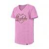 Seattle Kraken New Era Girl's Youth Flip Sequin V-Neck T-Shirt - Pink - Side View