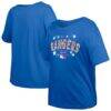 New York Rangers New Era Girl's Youth Flip Sequin T-Shirt - Blue - Front View