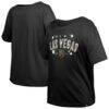 Vegas Golden Knights New Era Girl's Youth Flip Sequin T-Shirt - Black - Front View