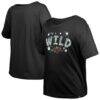 Minnesota Wild New Era Girl's Youth Flip Sequin T-Shirt - Black - Front View