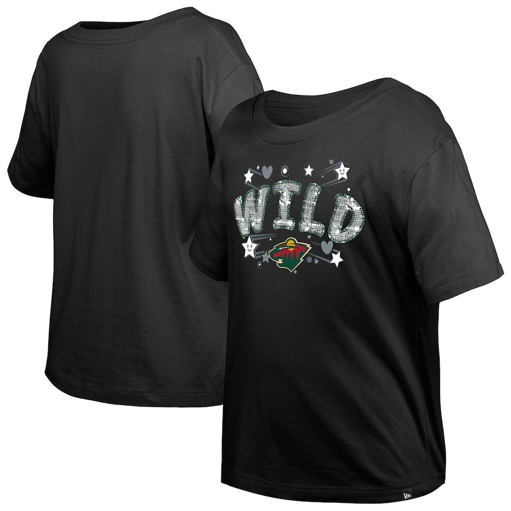 Minnesota Wild New Era Girl's Youth Flip Sequin T-Shirt