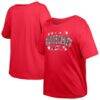 Carolina Hurricanes New Era Girl's Youth Flip Sequin T-Shirt - Red - Front View
