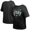 Dallas Stars New Era Girl's Youth Flip Sequin T-Shirt - Black - Front View