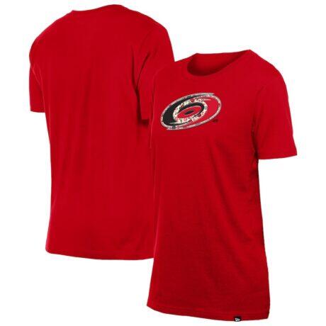 Carolina Hurricanes New Era Women's Glam Game Floral T-Shirt - Red - Front View
