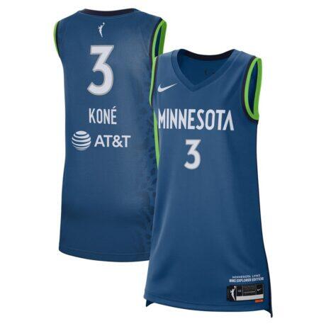 Sika Koné Minnesota Lynx Nike Unisex Explorer Edition Victory Player Jersey - Blue - Front View