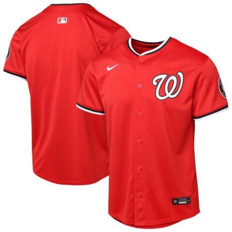 Washington Nationals Youth Alternate 2 Limited Jersey - Red - Front View