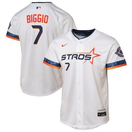 Craig Biggio Houston Astros Nike Youth 2025 City Connect Limited Player Jersey - White - Front View
