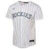 Colorado Rockies Nike Youth Home Replica Jersey - White - Side View