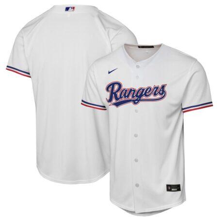 Texas Rangers Nike Youth Home Replica Jersey - White - Front View