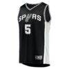 Stephon Castle San Antonio Spurs Fashion7 2024 NBA Draft Fast Break Player Jersey - Black - Side View