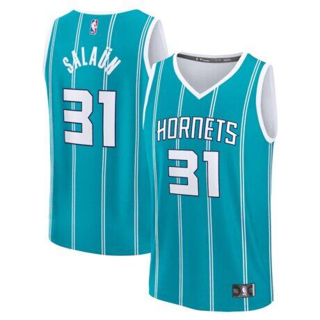 Tidjane Salaun Charlotte Hornets Fashion7 2024 NBA Draft Fast Break Player Jersey - Teal - Front View
