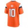 Bo Nix Denver Broncos Nike Youth Game Jersey - Orange - Detail View