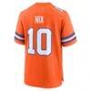 Bo Nix Denver Broncos Nike Youth Game Jersey - Orange - Detail View