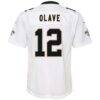 Chris Olave New Orleans Saints Nike Youth Game Jersey - White - Detail View
