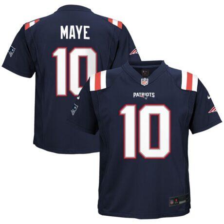 Drake Maye New England Patriots Nike Toddler Game Jersey - Navy - Front View