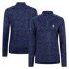 USWNT Levelwear Women's Coral Quarter-Zip Pullover Top - Navy - Front View