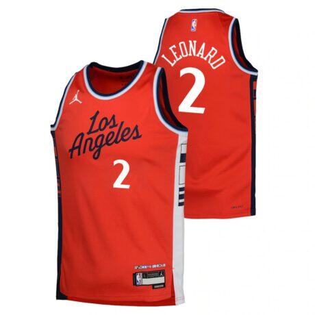 Kawhi Leonard LA Clippers Jordan Brand Youth Swingman Jersey - Red - Front View