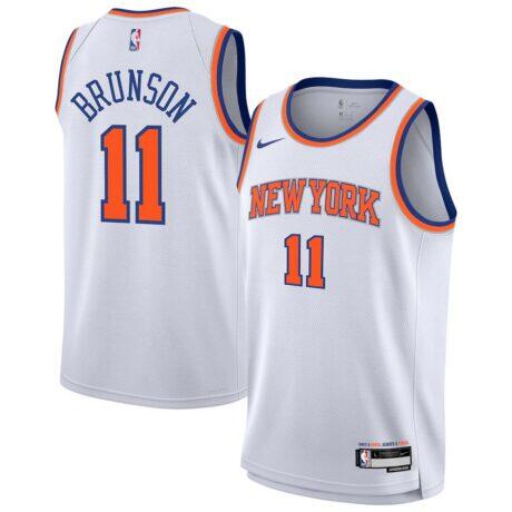 Jalen Brunson New York Knicks Nike Youth Association Swingman Jersey - White - Front View