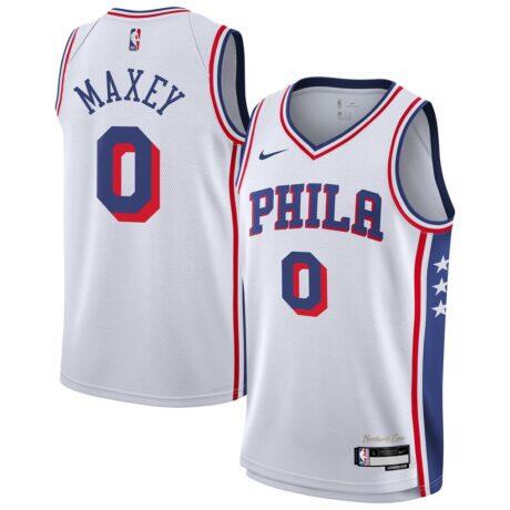 Tyrese Maxey Philadelphia 76ers Nike Youth Association Swingman Jersey - White - Front View
