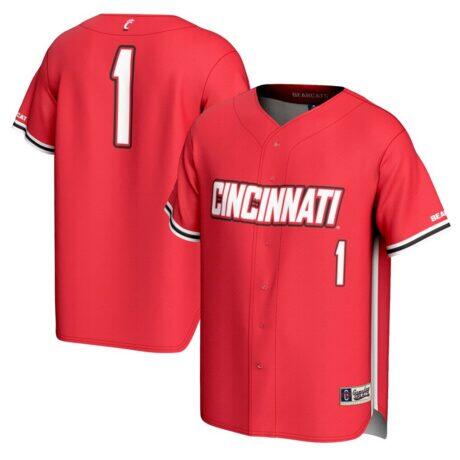 #1 Cincinnati Bearcats GameDay Greats Youth Lightweight Baseball Fashion Jersey - Red - Front View