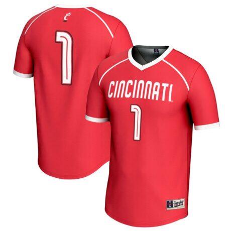 #1 Cincinnati Bearcats GameDay Greats Unisex Lightweight Women's Lacrosse Fashion Jersey - Red - Front View