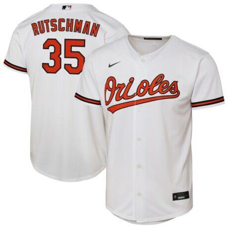 Adley Rutschman Baltimore Orioles Nike Youth Home Replica Player Jersey - White - Front View