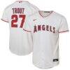 Mike Trout Los Angeles Angels Nike Youth Home Replica Player Jersey - White - Front View