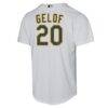 Zack Gelof Athletics Nike Youth Home Replica Player Jersey - White - Detail View