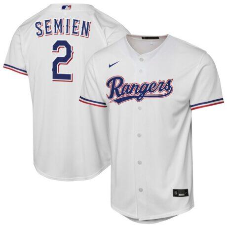 Marcus Semien Texas Rangers Nike Youth Home Replica Player Jersey - White - Front View