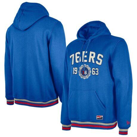 Philadelphia 76ers New Era Throwback Vintage Pullover Hoodie - - Front View